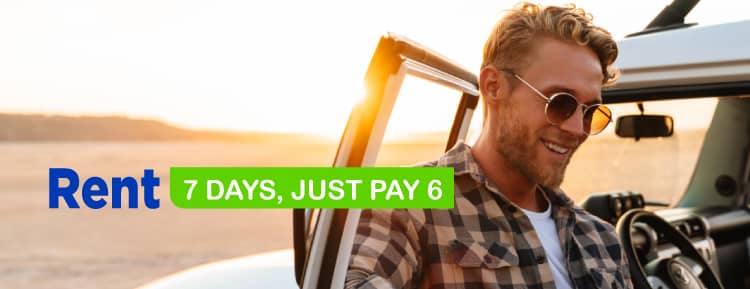 Rent for 7 days and only pay 6